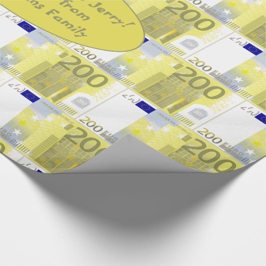 Prijs Geld 200 Euro Bank Notes Pattern Cadeaupapier (Hoek)