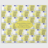 Prijs Geld 200 Euro Bank Notes Pattern Cadeaupapier (Vlak)