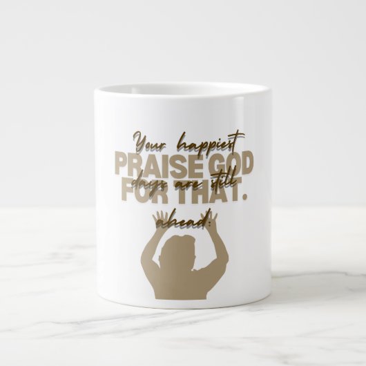 Prijs God geloof geïnspireerd  Grote Koffiekop (Voorkant)