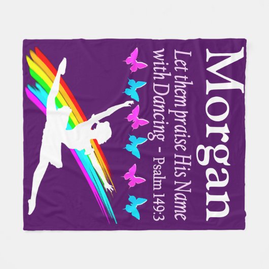 PRIJS GOD GEPERSONALISEERDE BALLERINA FLEECE DEKEN (Voorkant (Horizontaal))