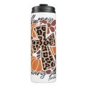 Prijs Hem Herfst Luipaardprint Kruis Thermosbeker (Voorkant)