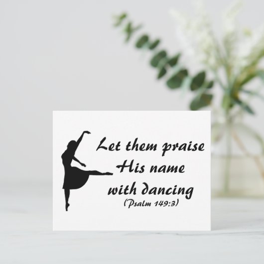 Prijs hem met dansend Briefkaart (Staand voorkant)