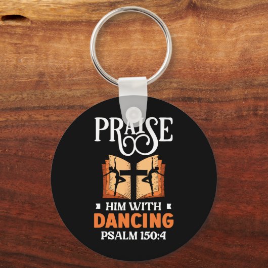 Prijs hem met dansende religieuze dans sleutelhanger (Voorkant)