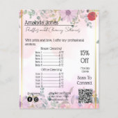 Prijs huishoudelijke hulp Bloemencode Qr-code Flyer (Voorkant)