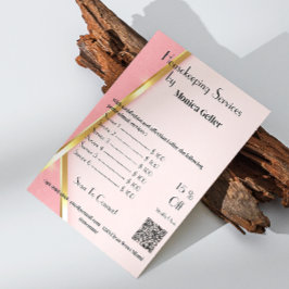 Prijs Huishoudelijke Hulp Rose Gold Blush QR-code Flyer
