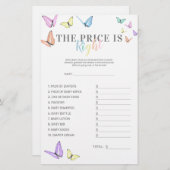 Prijs is de juiste vlindergame van het Baby shower (Voorkant / Achterkant)