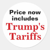 Prijs is inclusief Trumps waarschuwing voor tariev Ronde Sticker (Voorkant)