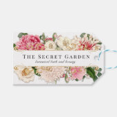 Prijs Label Floral Gold Swirls Classic White Cadeaulabel (Voorkant (Horizontaal))