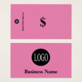 Prijs Label Geen streepjescode Roze Label detailha Visitekaartje (Voorkant /achterkant)