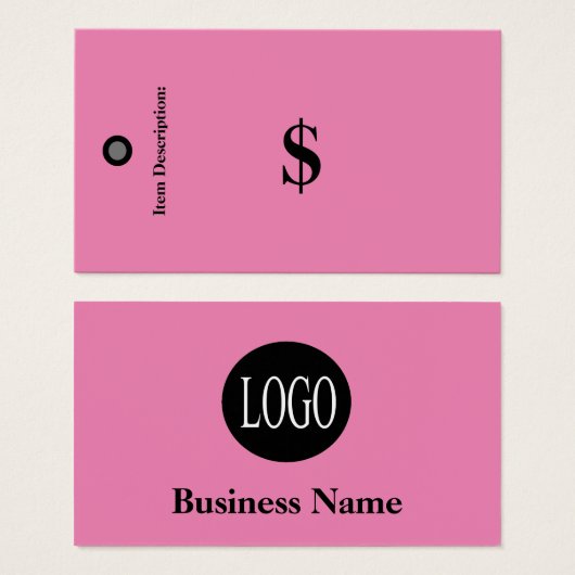 Prijs Label Geen streepjescode Roze Label detailha Visitekaartje (Voorkant /achterkant)