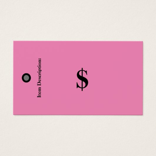 Prijs Label Geen streepjescode Roze Label detailha Visitekaartje (Voorkant)