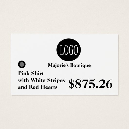 Prijs Label  Label detailhandel Visitekaartje (Voorkant)