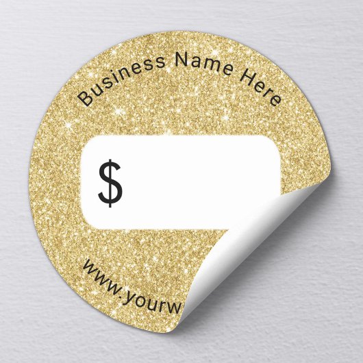 Prijs Label Modern Gold Glitter