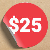 Prijs Label Sticker | Dollar Prijs Rood Label