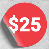 Prijs Label Sticker | Dollar Prijs Rood Label