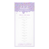 PRIJS LIJST bakkerij cake frosting druppel paarse Reclamekaart (Voorkant)