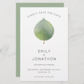 Prijs moderne eucalyptus Leaf Large Save the Date (Voorkant / Achterkant)