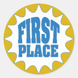 prijs op de eerste plaats ronde sticker