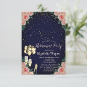 Prijs op hoog niveau, Confetti Blue Floral Retirem Kaart (Staand voorkant)