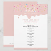 PRIJS SERVICE LIJST Frosting druppelstrooisel blus Kaart (Voorkant / Achterkant)