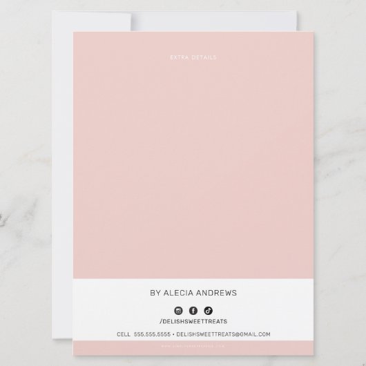 PRIJS SERVICE LIJST Frosting druppelstrooisel blus Kaart (Achterkant)