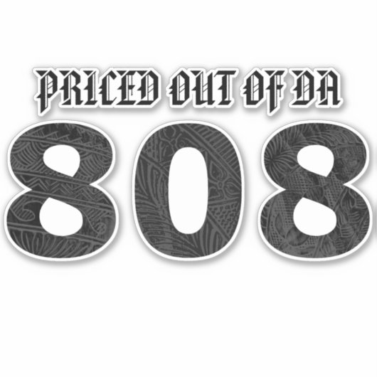 PRIJS UIT DA 808 Tibal Zwart Grijs Sticker (Voorkant)