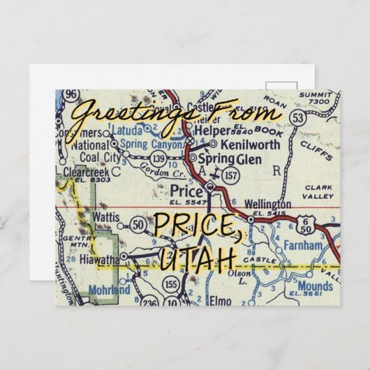 Prijs Utah  Briefkaart (Voorkant / Achterkant)