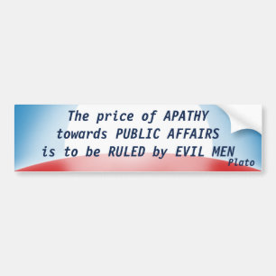 Prijs van Apathie (Plato) Bumpersticker