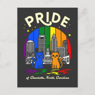 Prijs van Charlotte City North Carolina Regenboog  Briefkaart