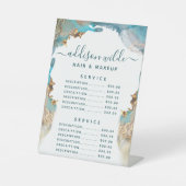 Prijs van de blauw- en goudmatige Art Liquid Ink S Reclamebord Met Voetstuk (Voorkant)