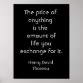 Prijs van de dingen — Thoreau-prijsopgave — kunstd Poster (Voorkant)