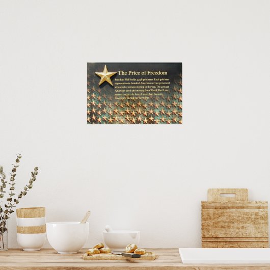 "Prijs van de vrijheid" Herdenking van de Tweede W Poster (Keuken)