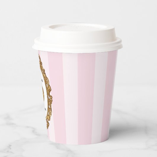 Prijs van het Europees Parlement | Roze strepen Papieren Bekers (Links)