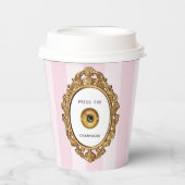 Prijs van het Europees Parlement | Roze strepen Papieren Bekers (Voorkant)