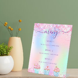 Prijs van het holografische menu voor bakkerij-log reclamebord met voetstuk