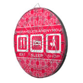 Prijs voor de roze Funny Shopaholic Eat Sleep Shop Dartbord (Voorkant Rechts)