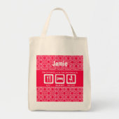 Prijs voor de roze Funny Shopaholic Eat Sleep Shop Tote Bag (Voorkant)