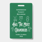 Prijs voor Grootouders van de Reünie Meest Kleinki Badge (Voorzijde)