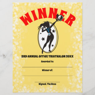 prijs voor het certificaat van winnaars van de kan gepersonaliseerd briefhoofd