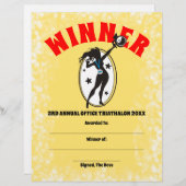 prijs voor het certificaat van winnaars van de kan gepersonaliseerd briefhoofd (Voorkant / Achterkant)