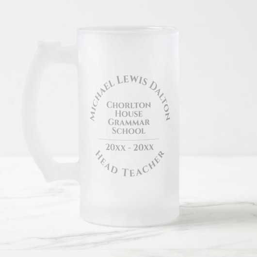 prijs voor hoofdleraar matglas bierpul (Links)