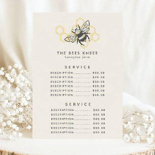 prijs voor Logo bijen Rustic Honeybee Service Menu