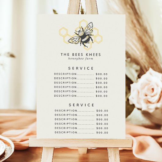  prijs voor Logo bijen Rustic Honeybee Service Menu