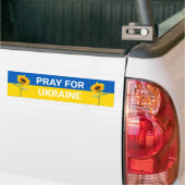 Prijs voor Oekraïne Zonnebloem Vlag Geel & Blauw Bumpersticker (Op Truck)