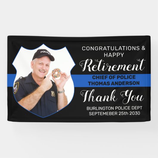 Prijs voor politie Aangepaste foto Blauwe Lijn Spandoek (Horizontaal)