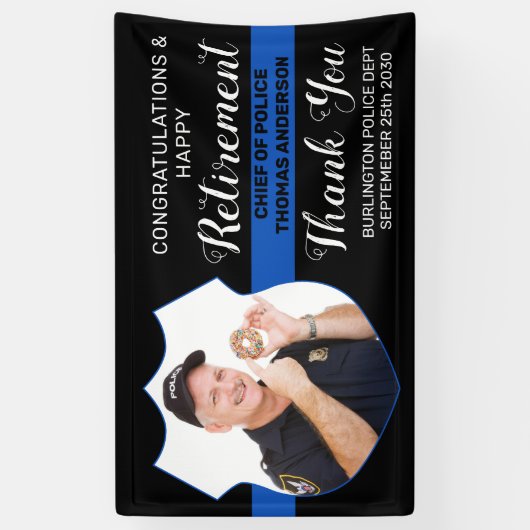 Prijs voor politie Aangepaste foto Blauwe Lijn Spandoek (Verticaal)