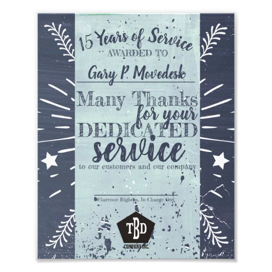 Prijs voor universele werknemers in het Chalkboard Foto Afdruk (Voorkant)