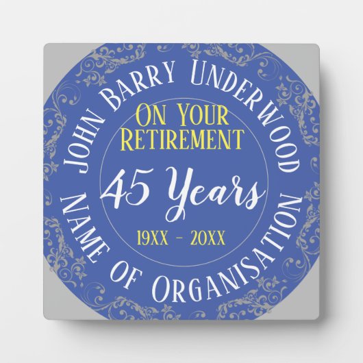 Prijs voor vervroegde uittreding en lange service fotoplaat (Voorkant)