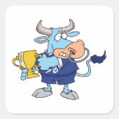Prijs winnende Bull Vierkante Sticker (Voorkant)