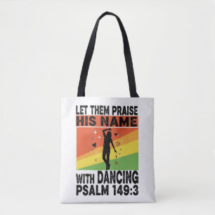Prijs zijn naam dansend ontwerp tote bag